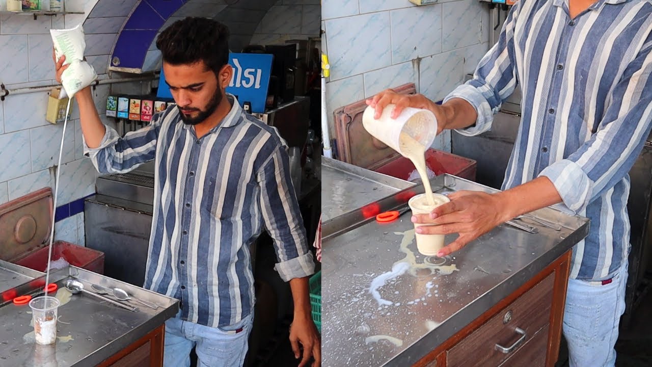 ભાવનગર નુ બેસ્ટ દૂધ કોલ્ડ ડ્રિન્ક  || Best milk cold drink || Bangla soda Amba chowk Street food