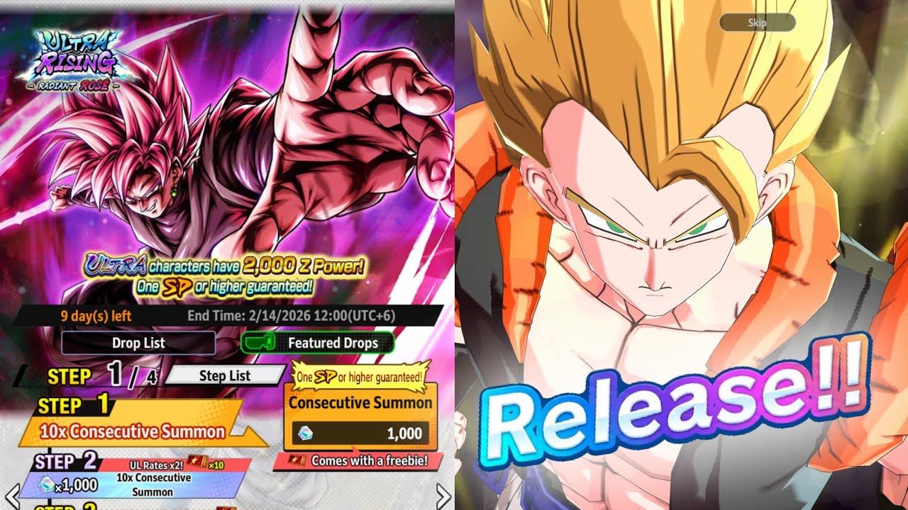 What is This Crazy Luck!????-0 to 14Stars ULTRA Rose Summon!!-Dragon Ball Legends 