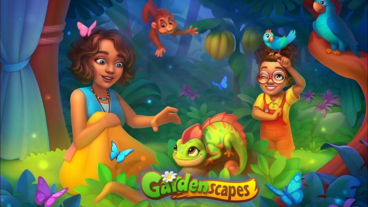Gardenscapes New Area Monkey Park Full Restoration | Day 1-6 Gameplay