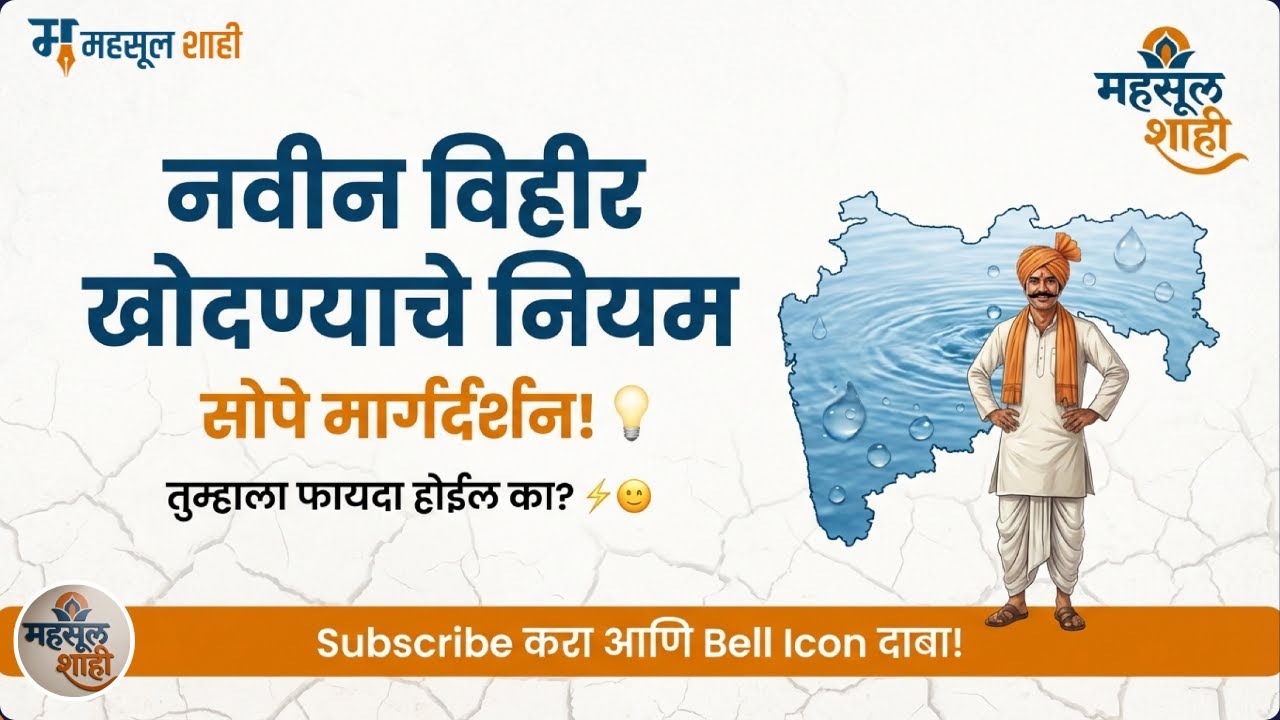 विहीर खोदण्याचे नवीन नियम २०२५-२६ | ५०० मीटर अंतर + ६० मीटर खोली बंदी! अनुदान कसे मिळवावे? M.S