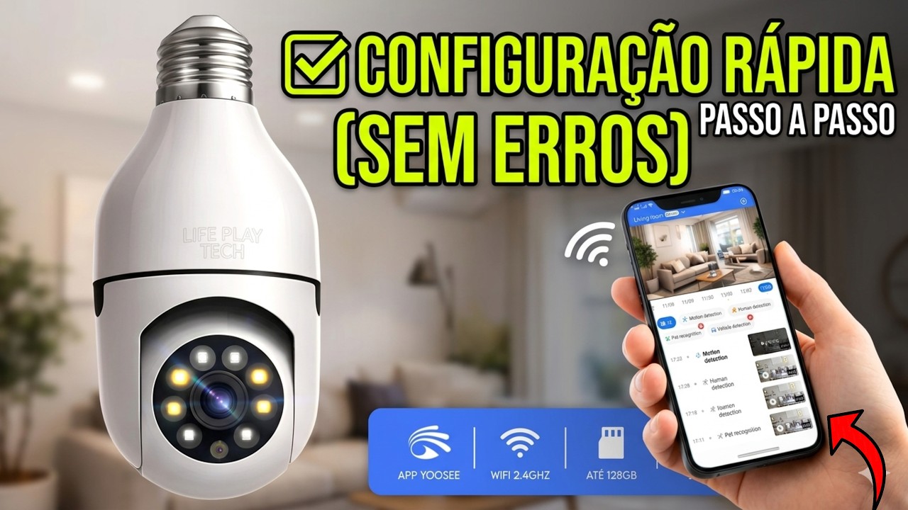 COMO CONFIGURAR CÂMERA LÂMPADA WIFI (App Yoosee) Passo a Passo 2026