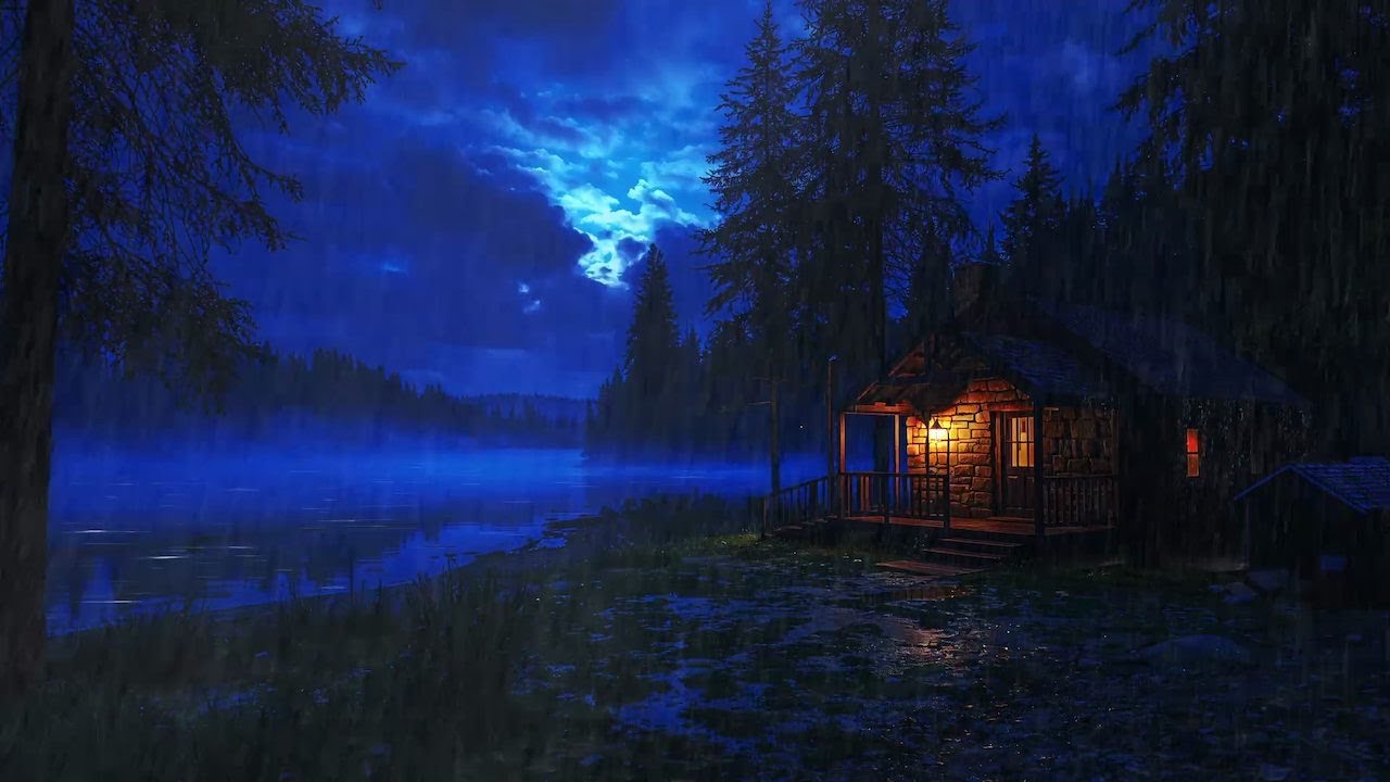Finally Fall Asleep Fast With This Rainy Night Forest Cabin Ambience