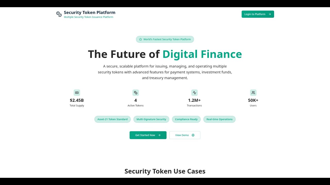 Asset21 Protocol | Securities-Grade Token Standard on BSV | Demo