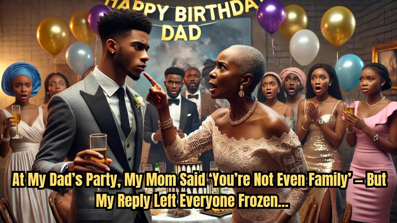 At My Dad’s Party, My Mom Said ‘You’re Not Even Family’ — But My Reply Left Everyone Frozen…#tales