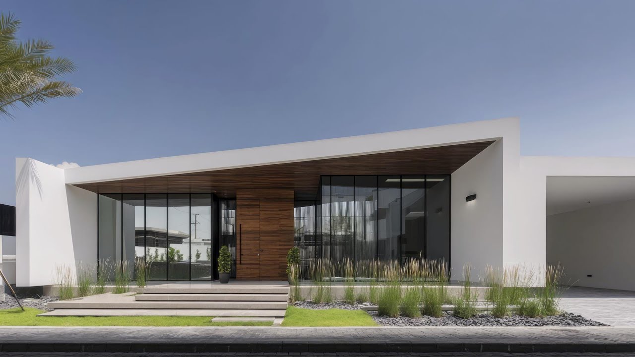 Explore Modern Single Story House Facade Designs with Luxury Touches &ndash; Perfect for Upscale Living!