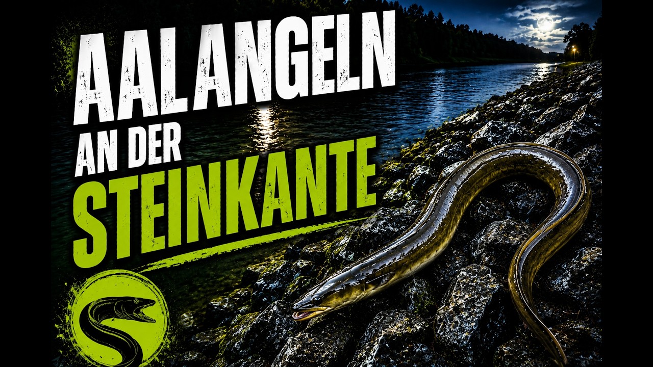 Angeln auf Aal  - an der Steinkante auf Aal