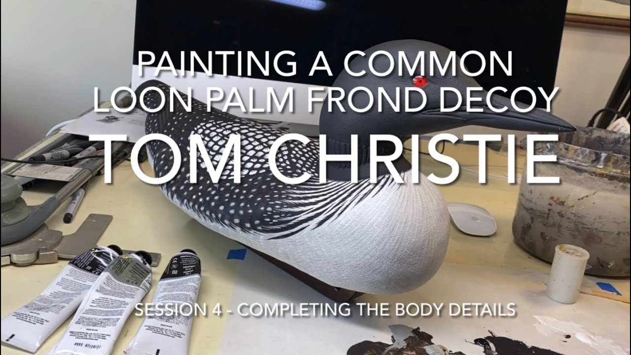 Painting a Common Loon Palm Frond Decoy Session 4 - Completing The Body Details