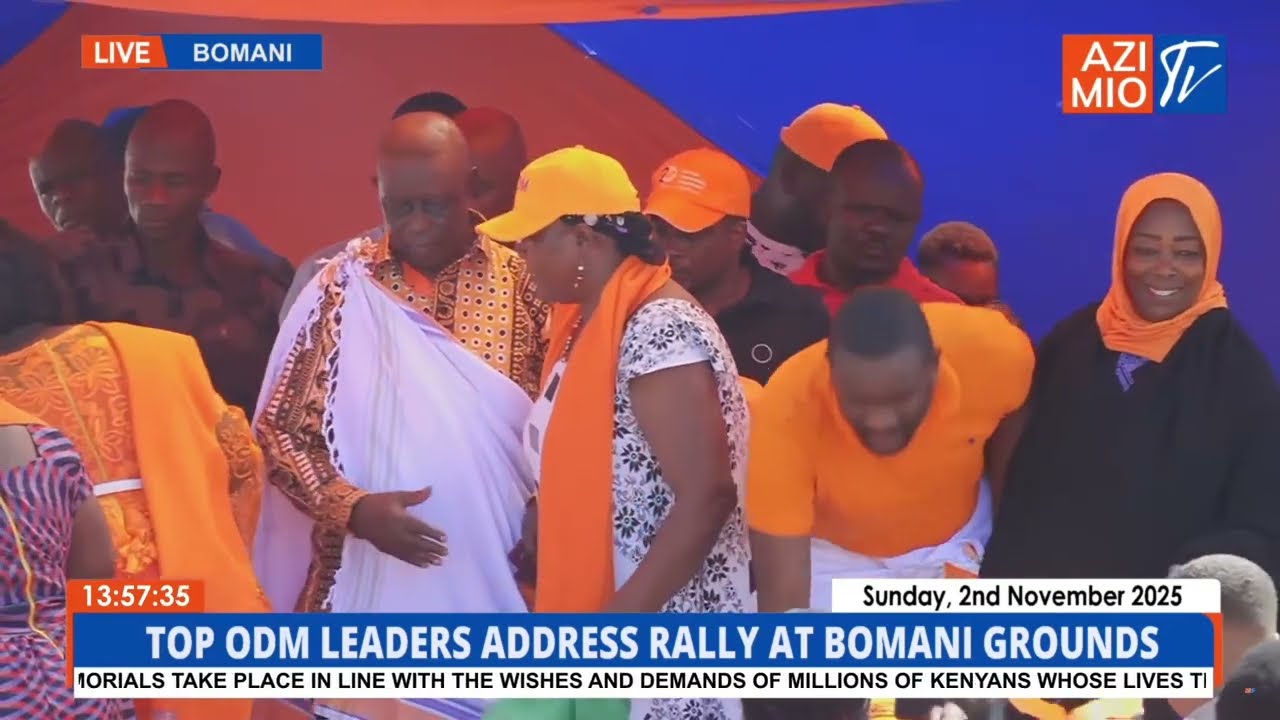 CHEERS as PL Oburu, SG Sifuna are adorned in traditional wear as ODM campaigns for Kombe in Magarini