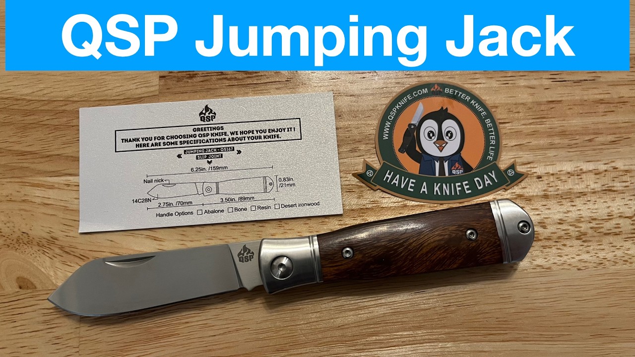 QSP Jumping Jack Slip Joint Knife with Desert Ironwood Scales (QS167-D)