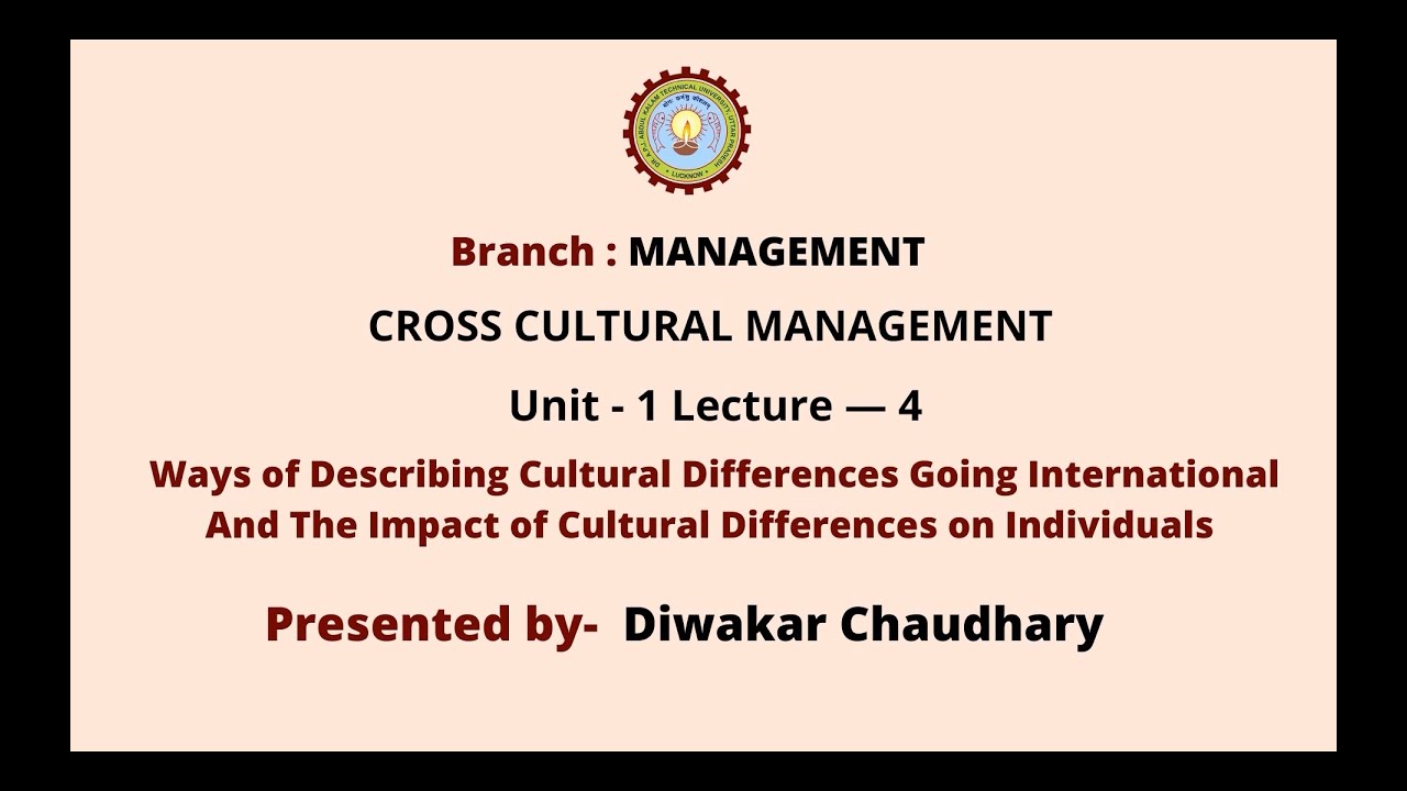Cross Cultural Management || AKTU Digital Education
