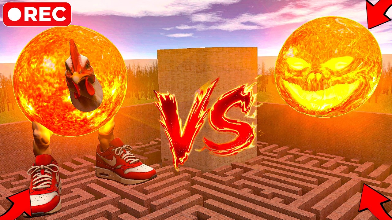 MUTANT LA GALLINA SUPERNOVA VS SCARY SUN WOKE UP on GIANT MAZE in Garry's Mod !!!