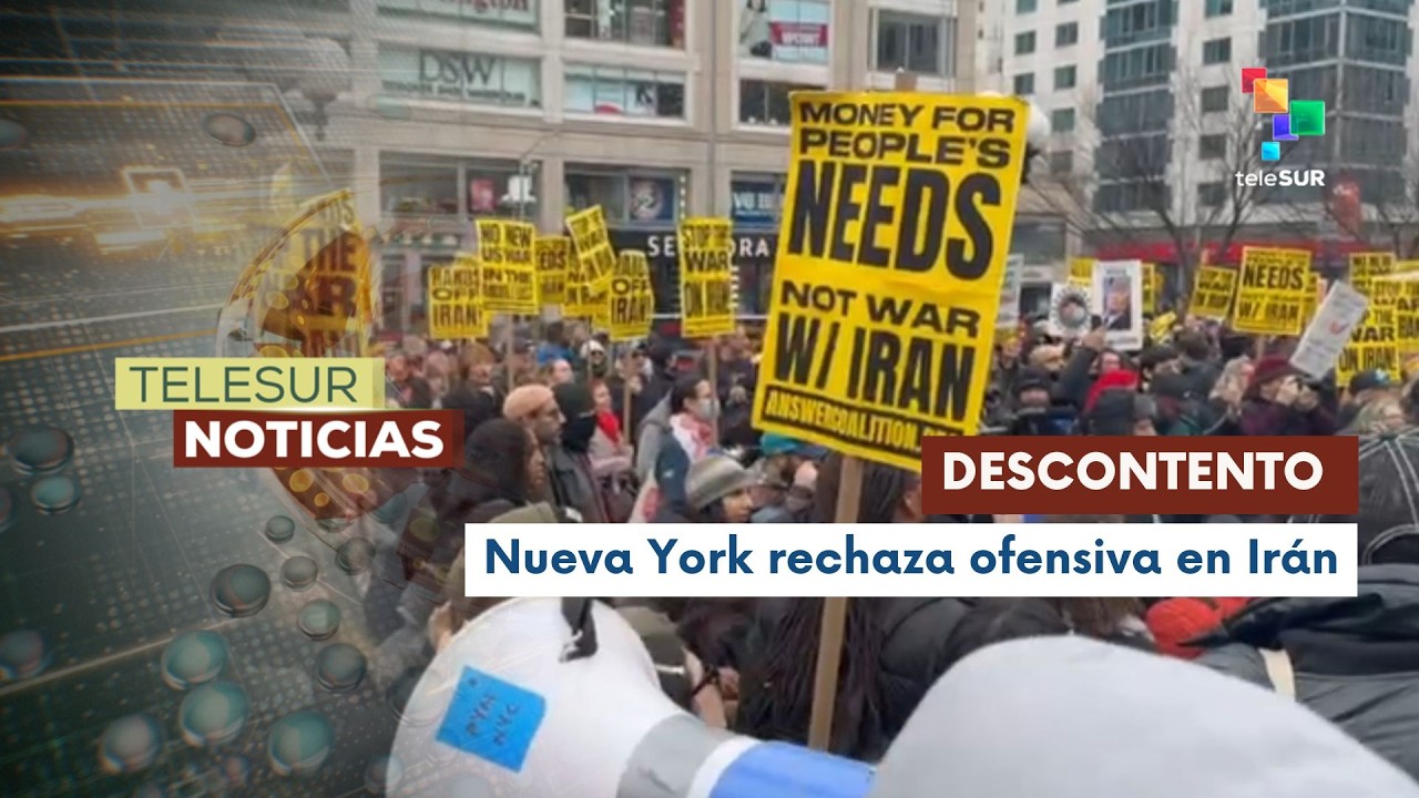 Neoyorquinos protestan contra la guerra en Irán y el costo social del conflicto