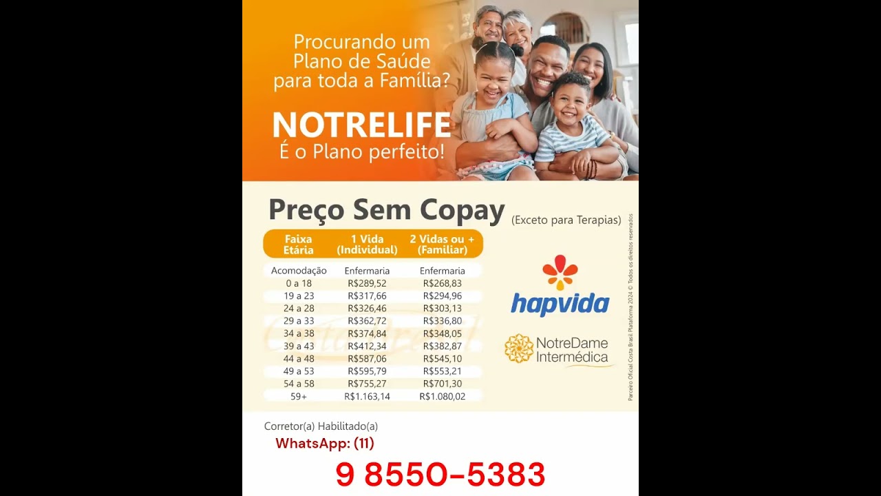 plano de sa&uacute;de familiar Hapvida notredame Interm&eacute;dica 2024