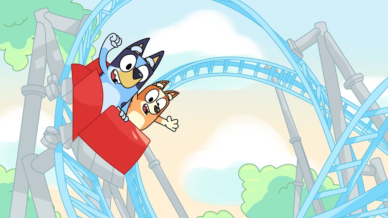 BLUEY Y BINGO VAN AL PARQUE DE ATRACCIONES EN LA PLASTILINA TROLL 😂