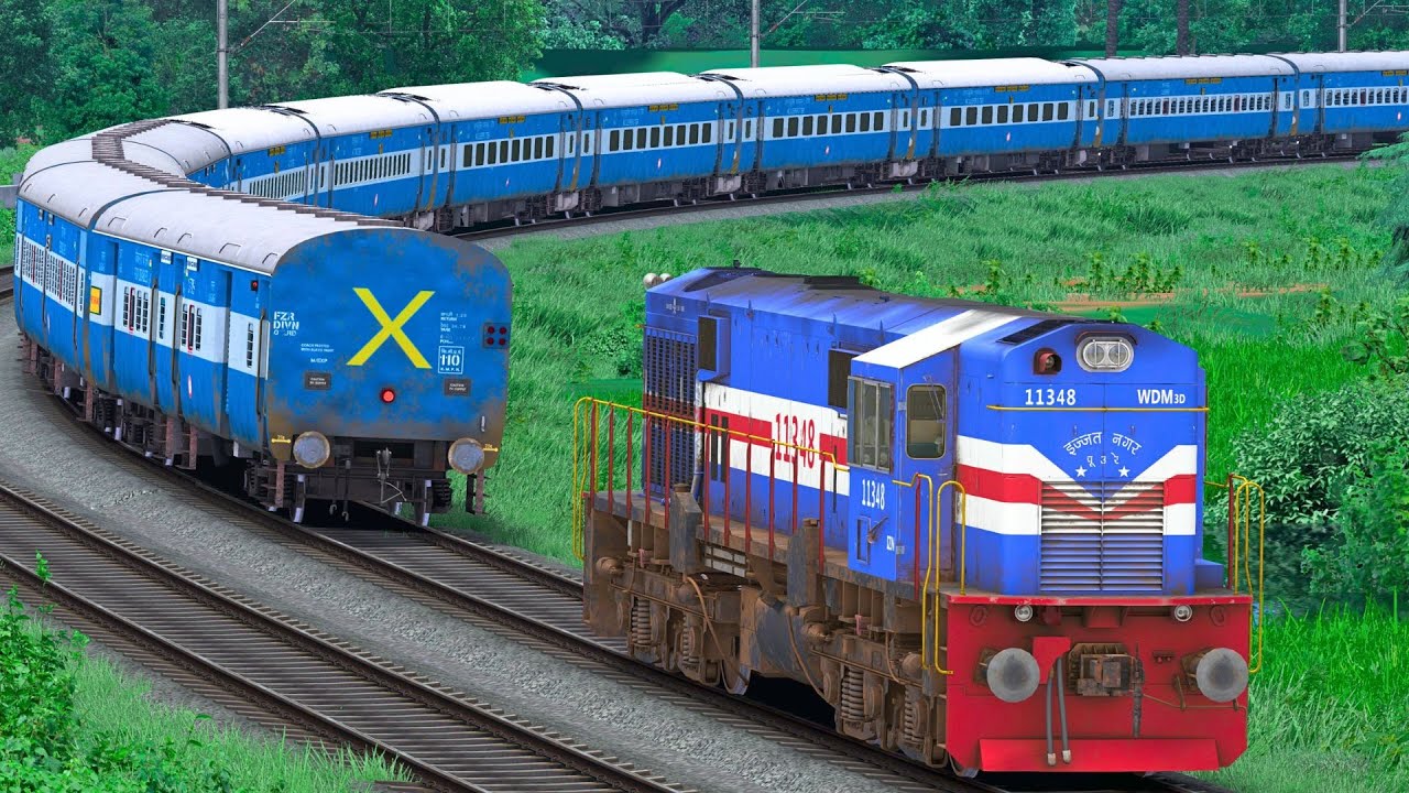 WDM3D SHUNT ICF BLUE EXPRESS TRAIN | BUMPY RAILROAD | RAILWORKS | INDIAN TRAIN SIMULATOR GAMEPLAY