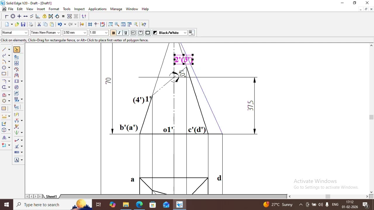 Developing the Lateral Surface of a Truncated Pyramid