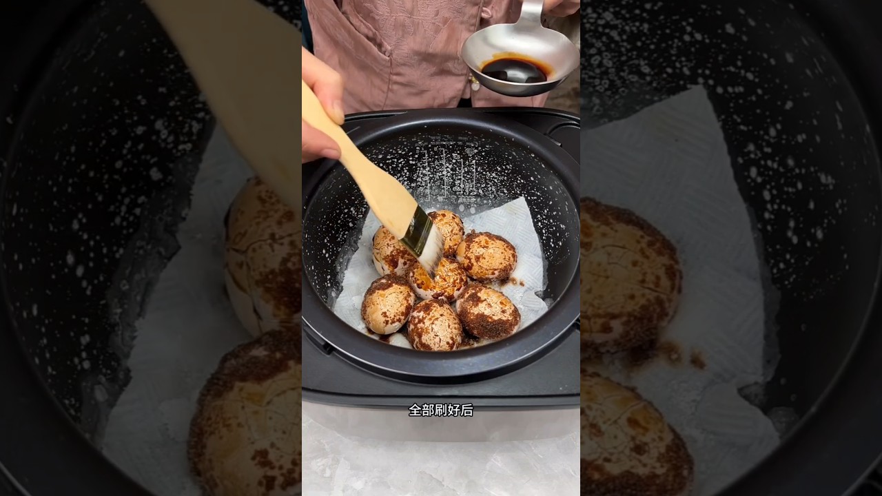 Traditional Style Of Boiling Eggs With Brush #shortsvideo
