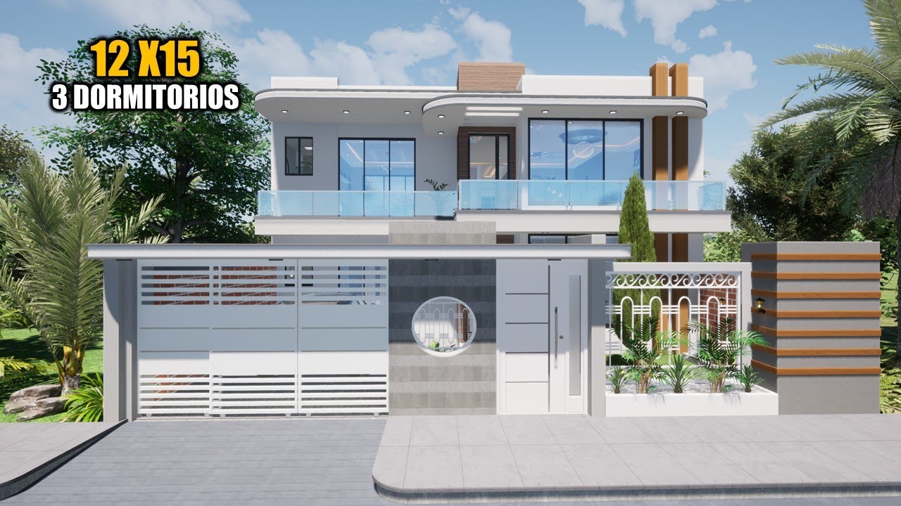 CASA DE DOS PISOS 12 X 15 / 3 HABITACIONES + PISCINA