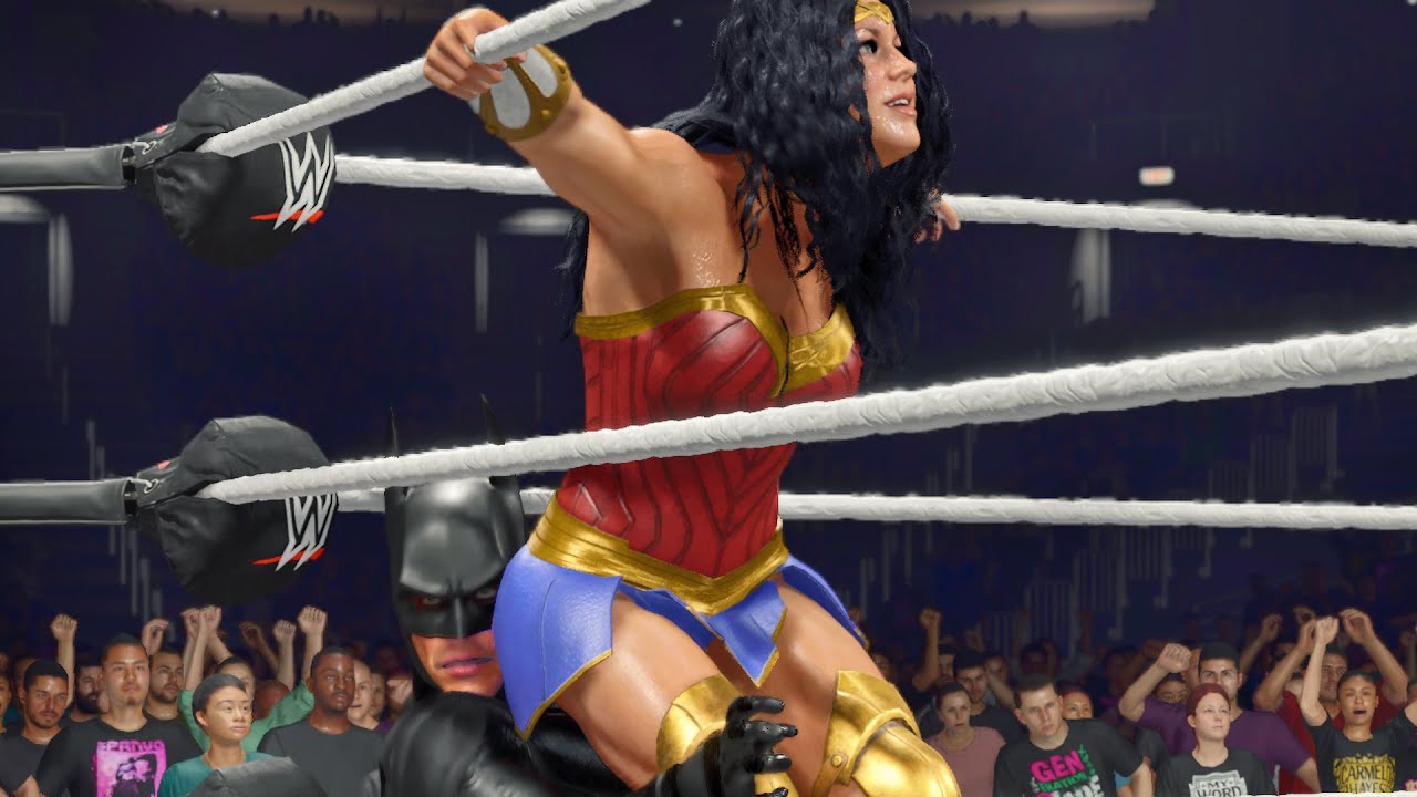 WWE 2k25: Batman '89 (Michael Keaton) vs Wonder Woman (Chyna) #intergender #wrestling