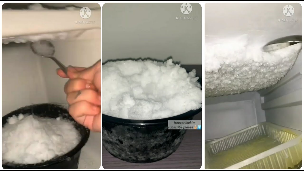 *ASMR* FREEZER SCRAPING, FROST COLLECTING, FROST EATING🤤❄❄🧊🤩