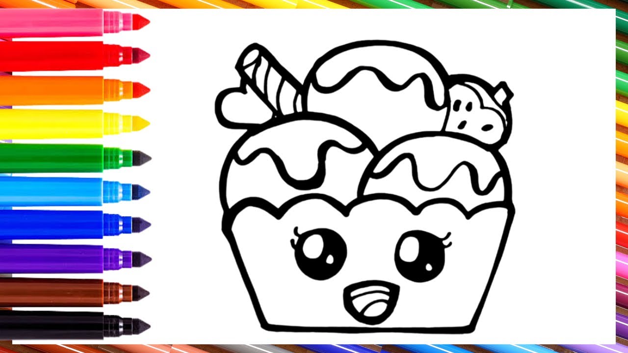 Desenhando um pote de sorvete fofo | Desenho fácil para crianças! 🍦✨