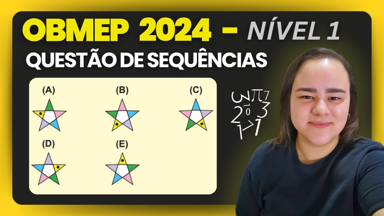 OBMEP 2024 | Nível 1 - A estrelinha colorida girou muitas vezes. Qual é aposição da estrelinha ...