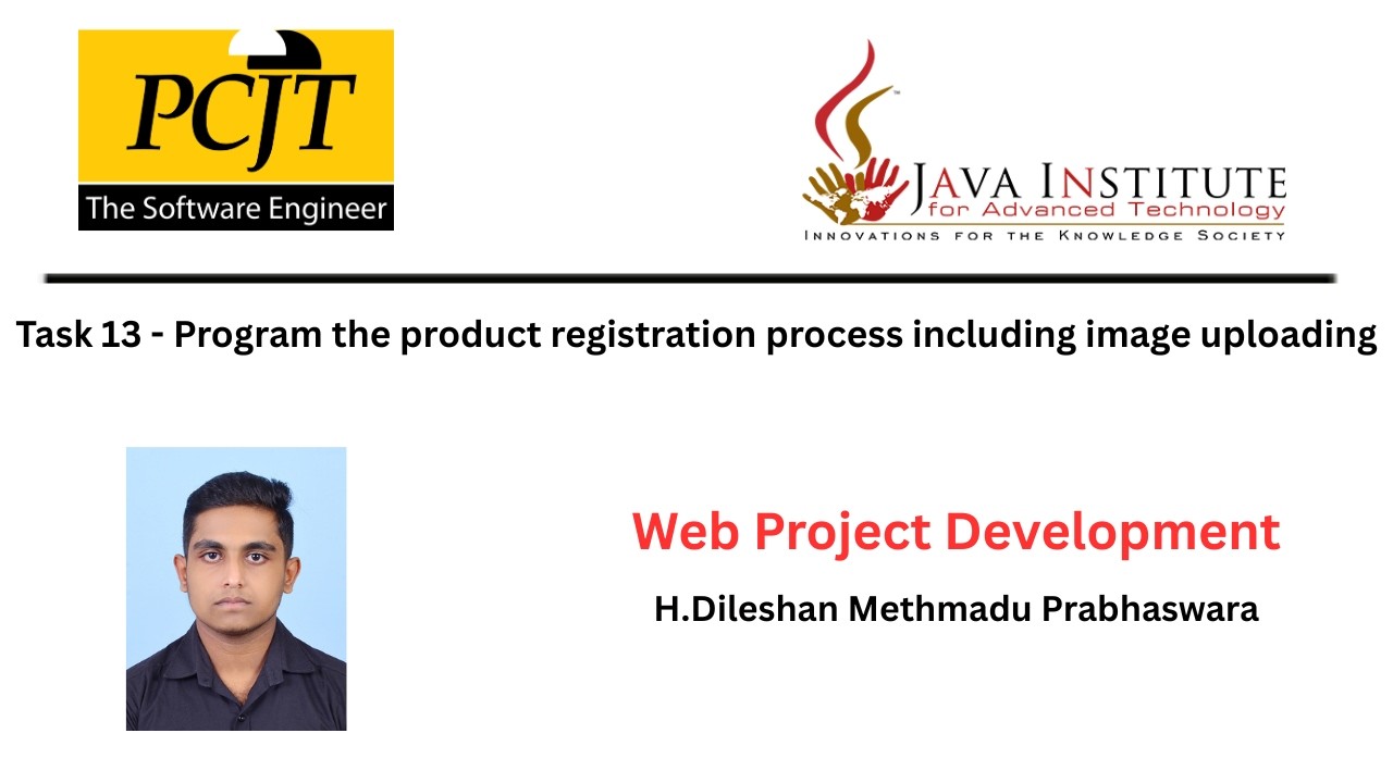 Program the product registration process including image uploading