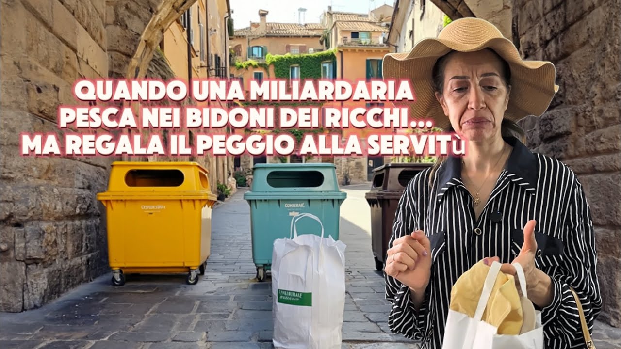 🤣quando una miliardaria pesca nei bidoni dei ricchi ma regala il peggio alla servit&ugrave; 