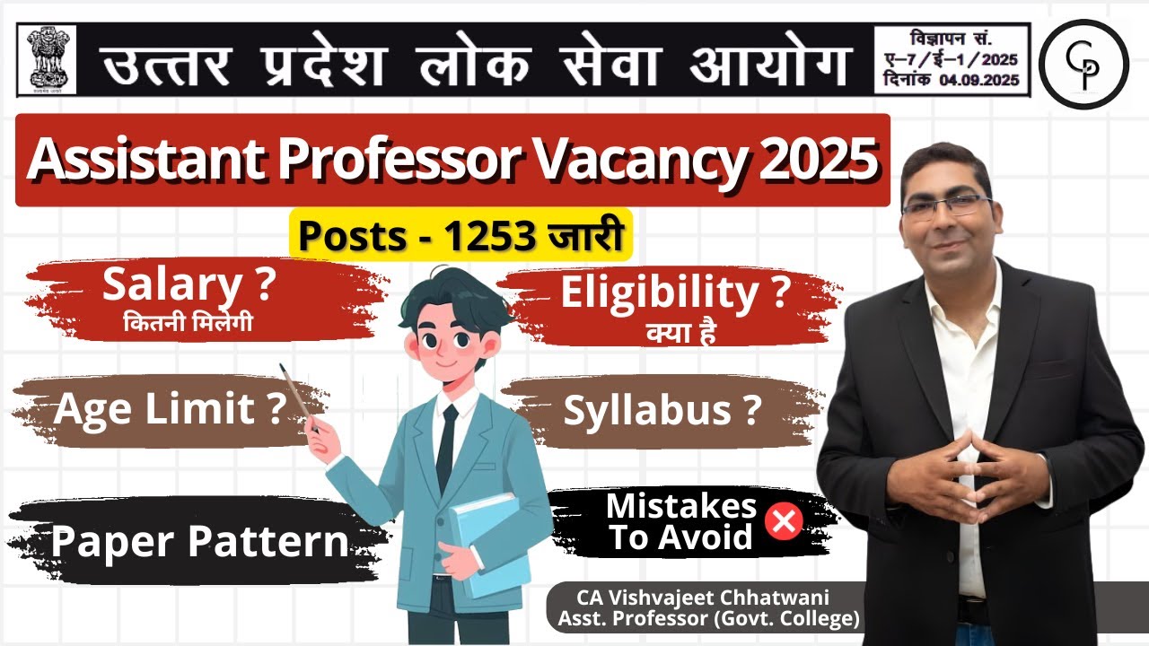 UP Assistant Professor Commerce Vacancy 2025 Out | 157 Posts UPPSC Assistant Professor