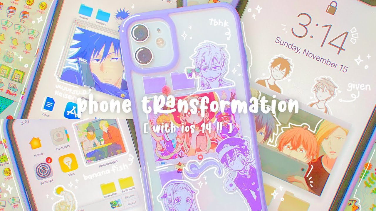 🌱 :: phone transformation with ios 14 ( anime edition !! )