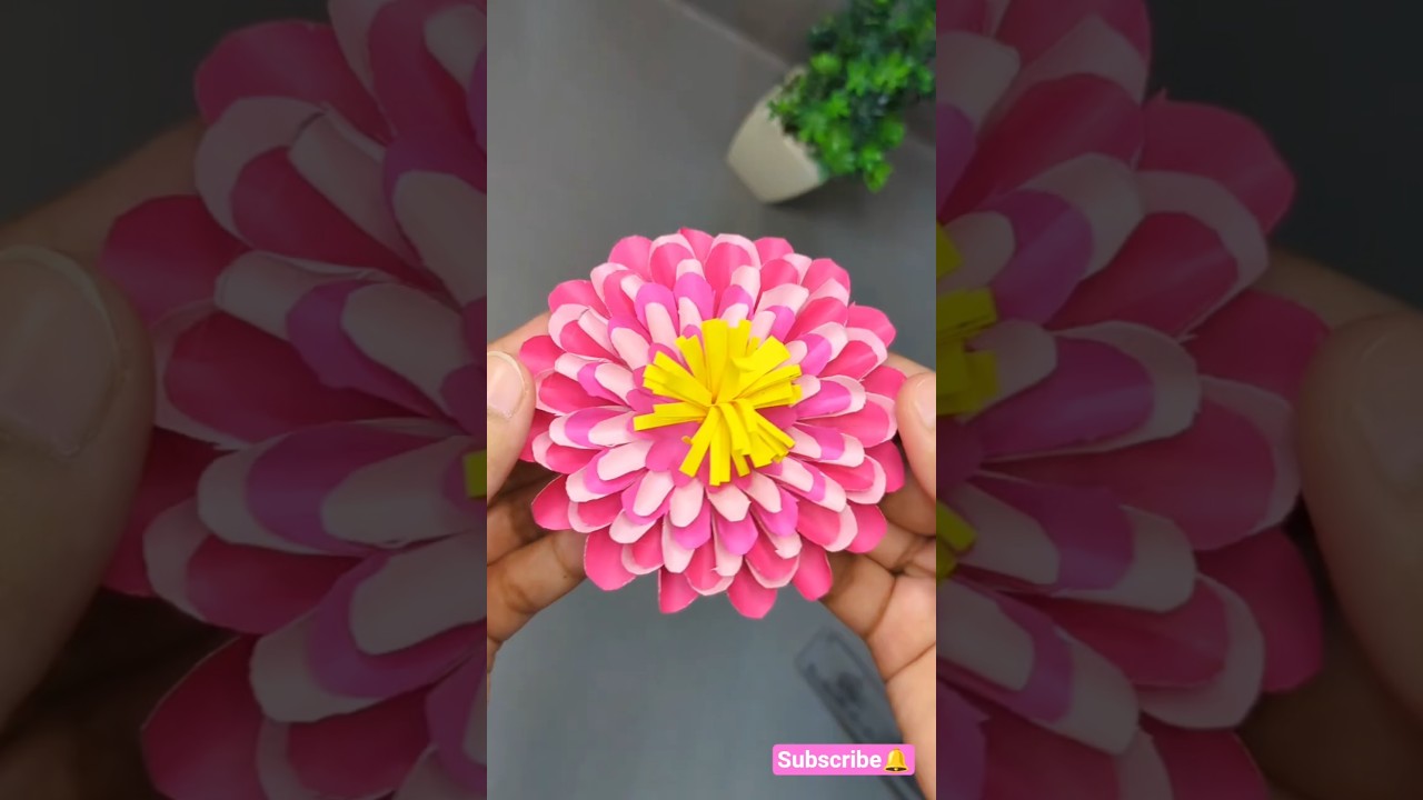 Easy and beautiful origami flower🌺🌷 #diy #papercraft #artandcraft #easy #paperflower #flowermaking