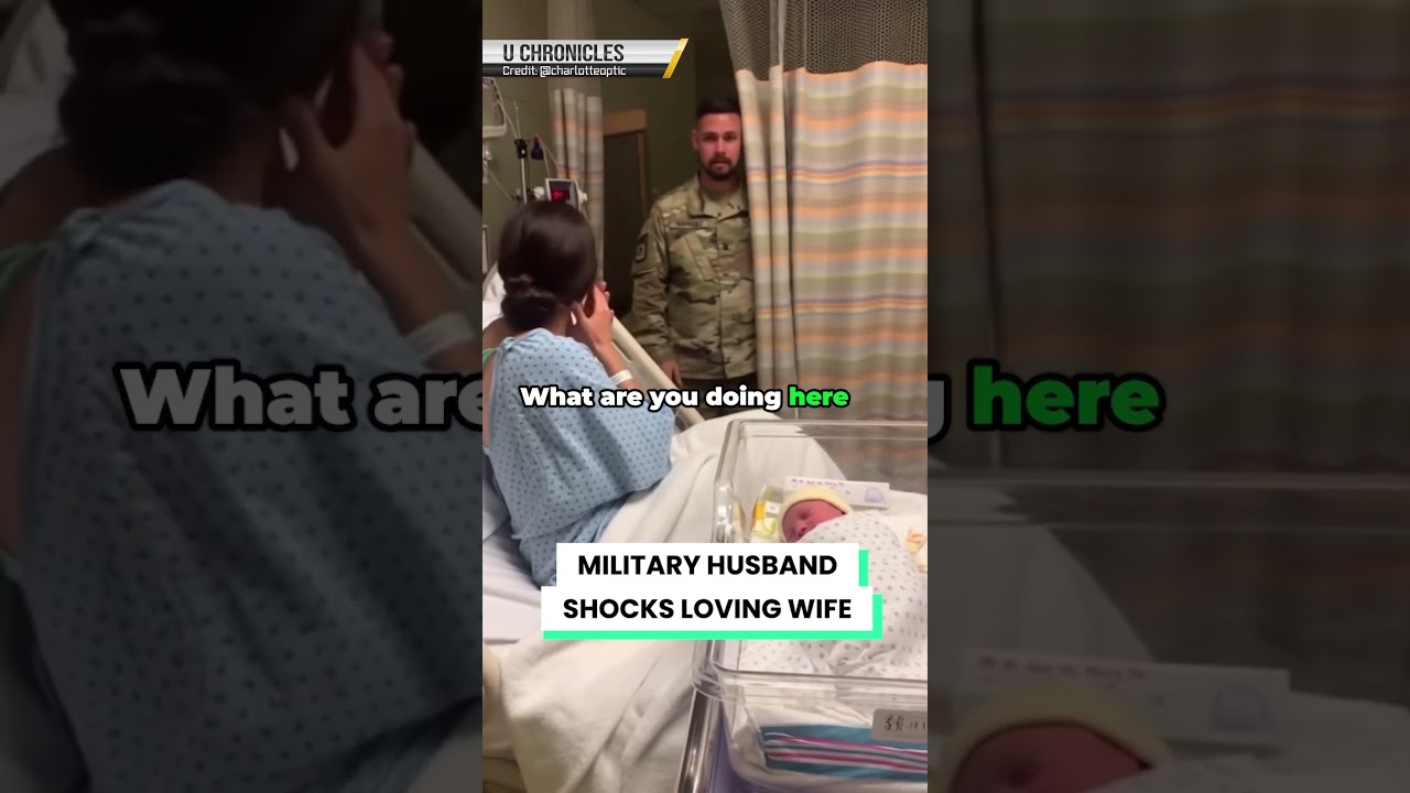 Military husband shocking surprised