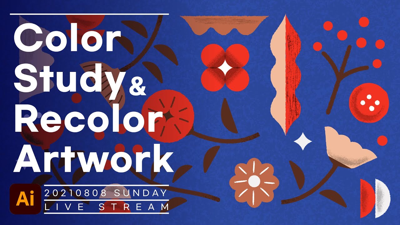 컬러 배색(일러스트와 디자인에서 컬러)tip과 리컬러 아트웍 기능 체크  #일러스트레이터   #Recolor artwork  in adobe illustrator