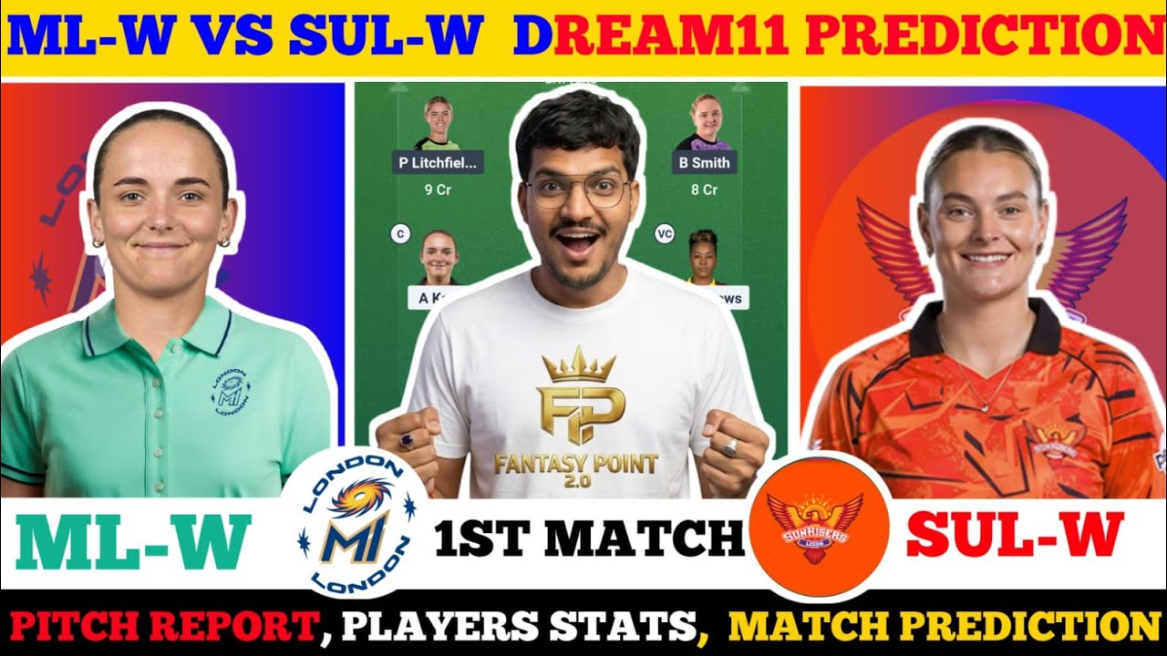 ML-W vs SUL-W Dream11 Prediction, ML-W vs SUL-W Dream11, MI London W vs Sunrisers Leeds W Match