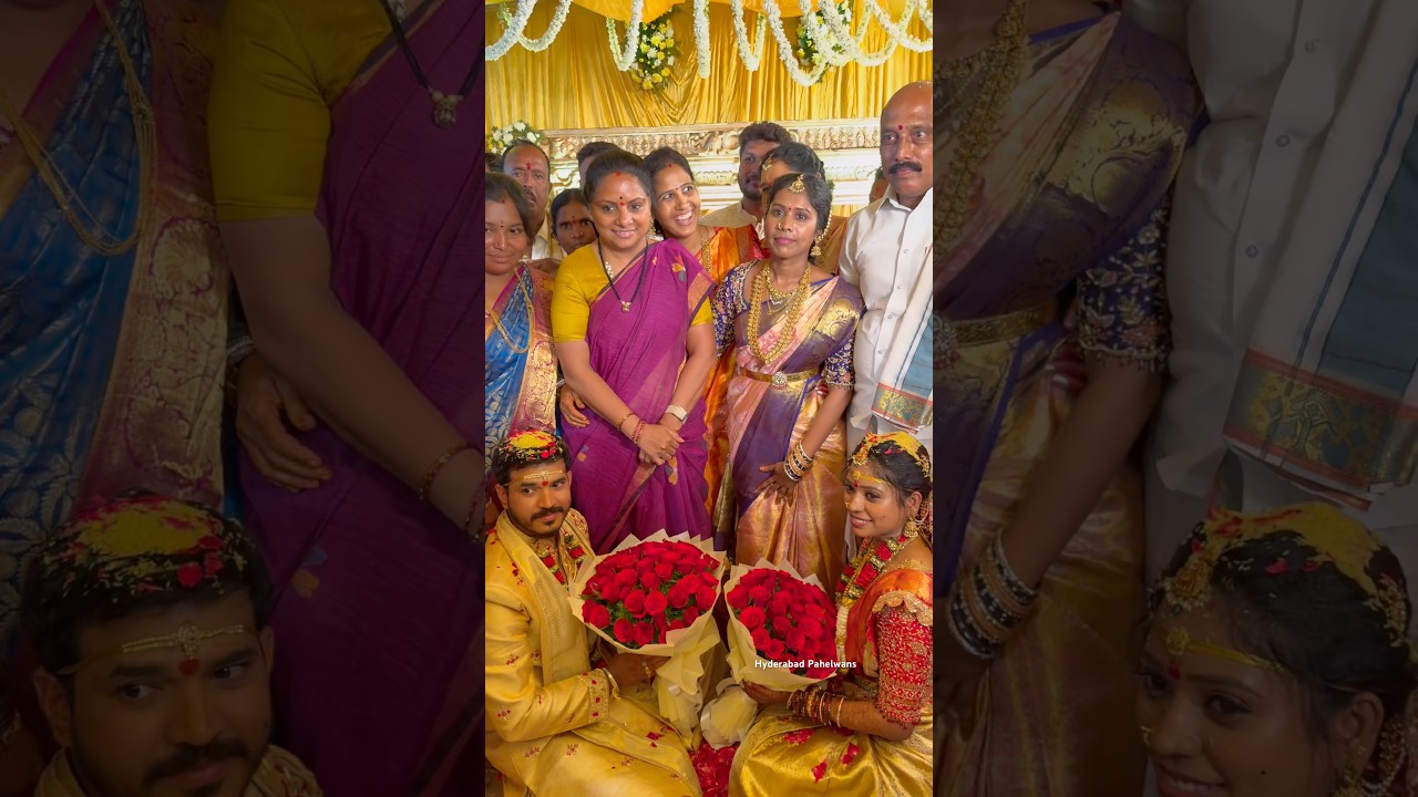 TRS party Kalvakuntla Kavitha Akka at Folk Singer Mounika Yadav Wedding #ytshorts #wedding #kavitha
