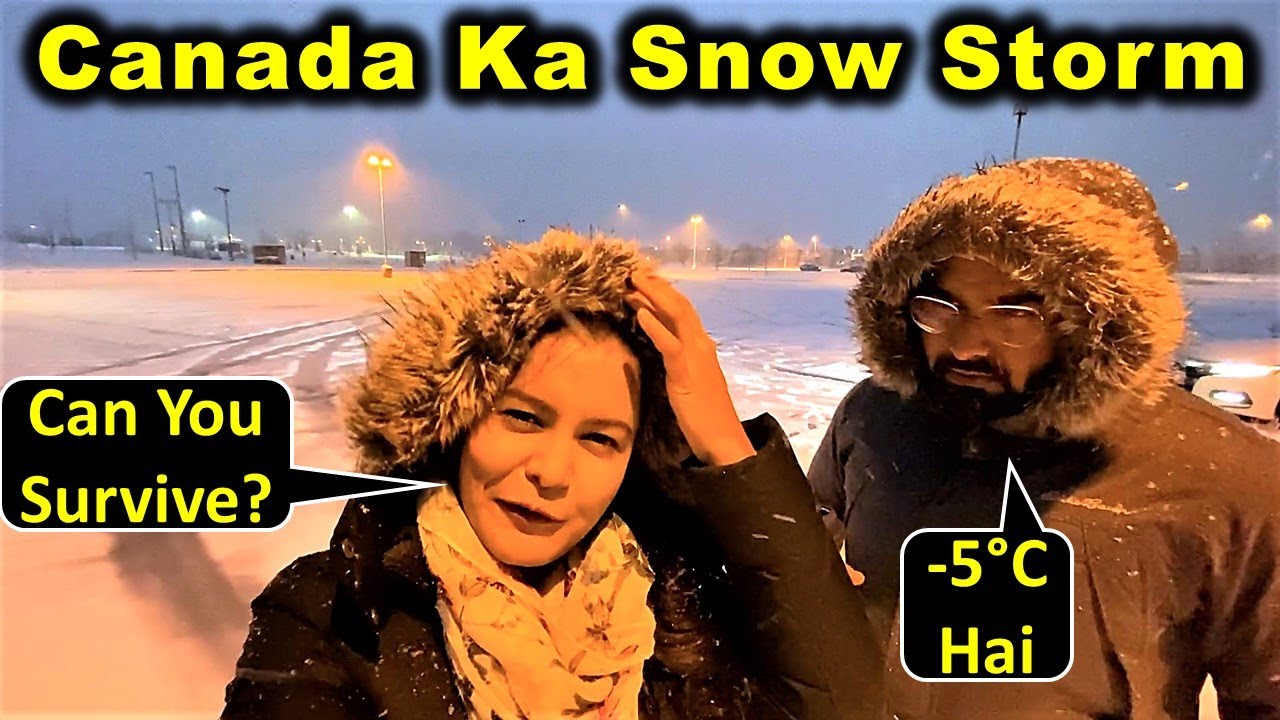 Driving In A Snow Storm 😲 | How Bad Is Canada Winter? | Canada Couple Vlogs