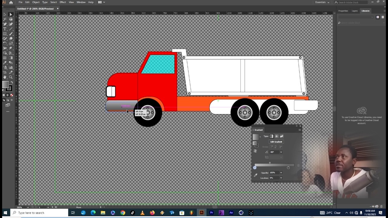Illustrator   Drawing Of Tipper Truck