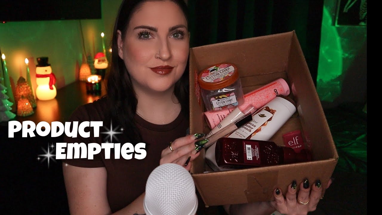 ASMR Product Empties🧴Empty Packaging Sounds & Whispers