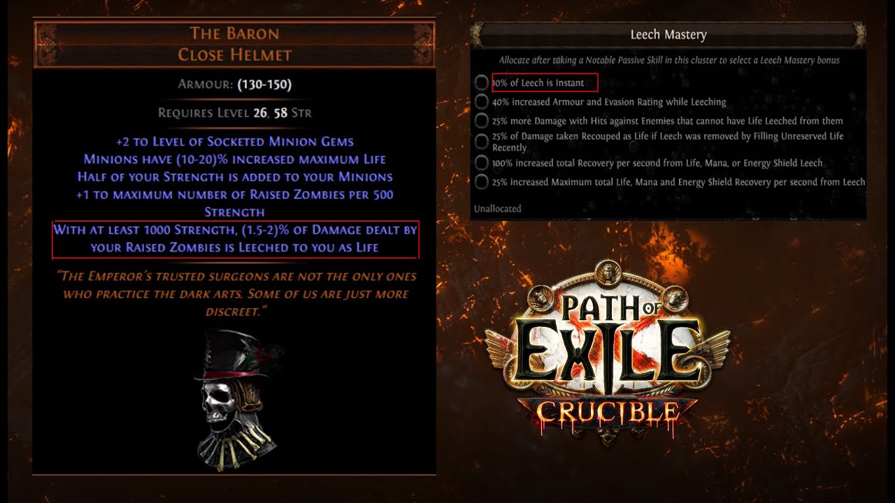 The Baron Starter Build idea - Crucible league 3.21
