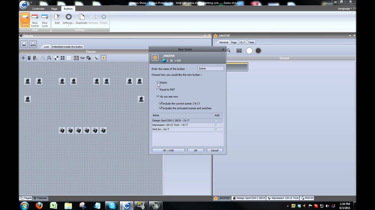 Creating fixture groups and a Static Scene.