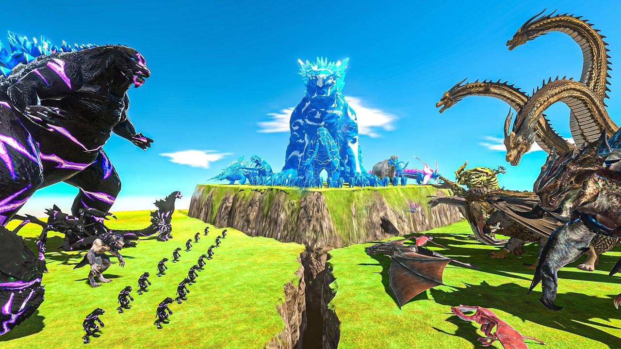 Water Behemoth vs Godzilla Earth vs Wild Ghidorah - Animal Revolt Battle Simulator