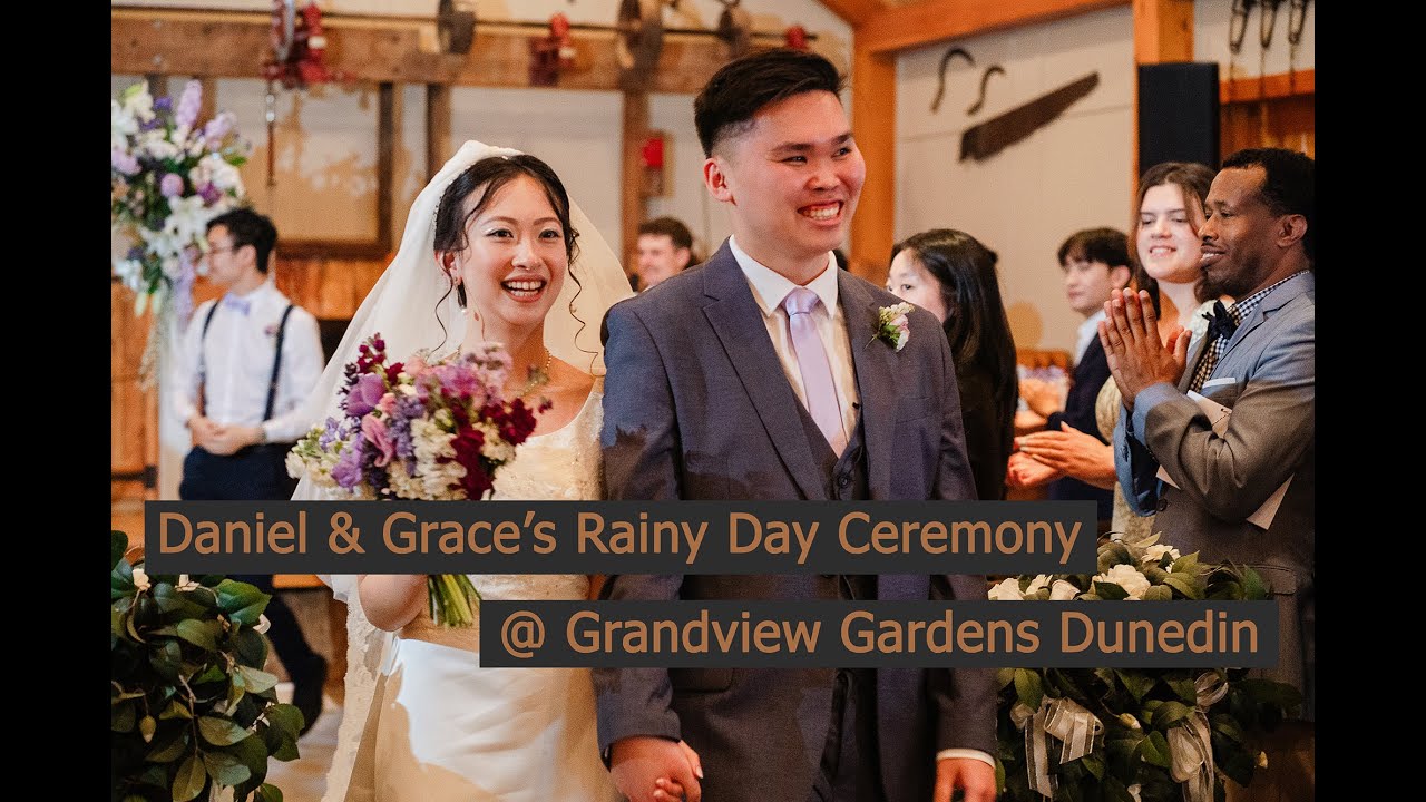 Daniel & Grace’s Rainy Day Wedding Ceremony – Grandview Gardens, Dunedin NZ