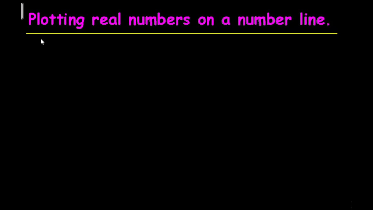 Plotting Real numbers on a number line.