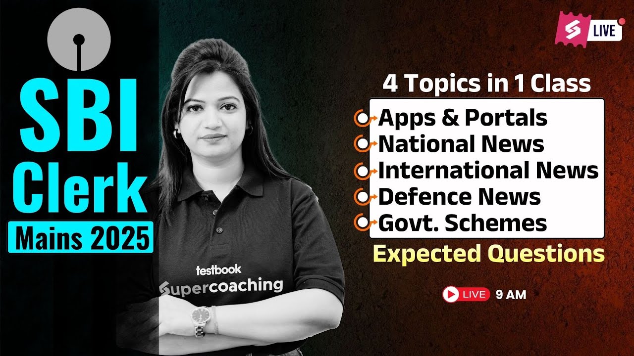 SBI Clerk Mains 2025 | SBI Clerk General Awareness 2025 International | CA Priya ma'am