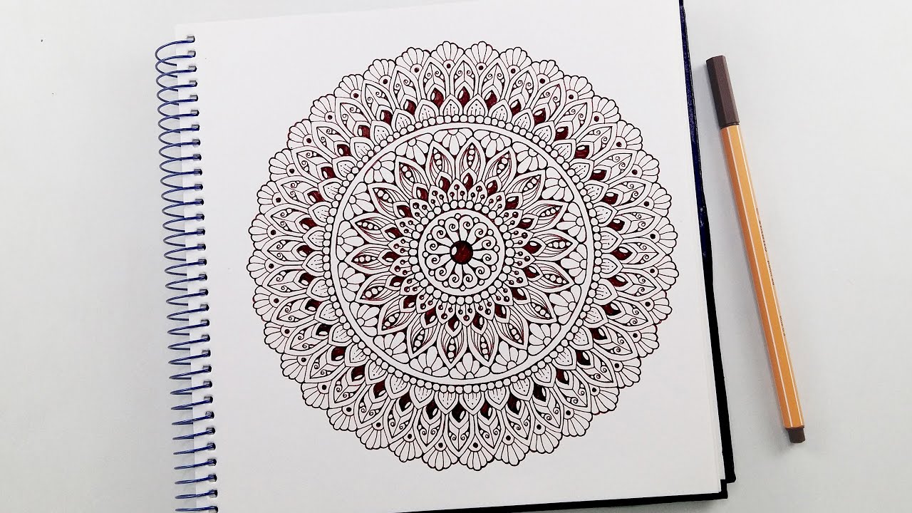 How to draw Monochrome Mandala Art for beginners | Easy colorful Patterns | Doodle/Zentangle drawing