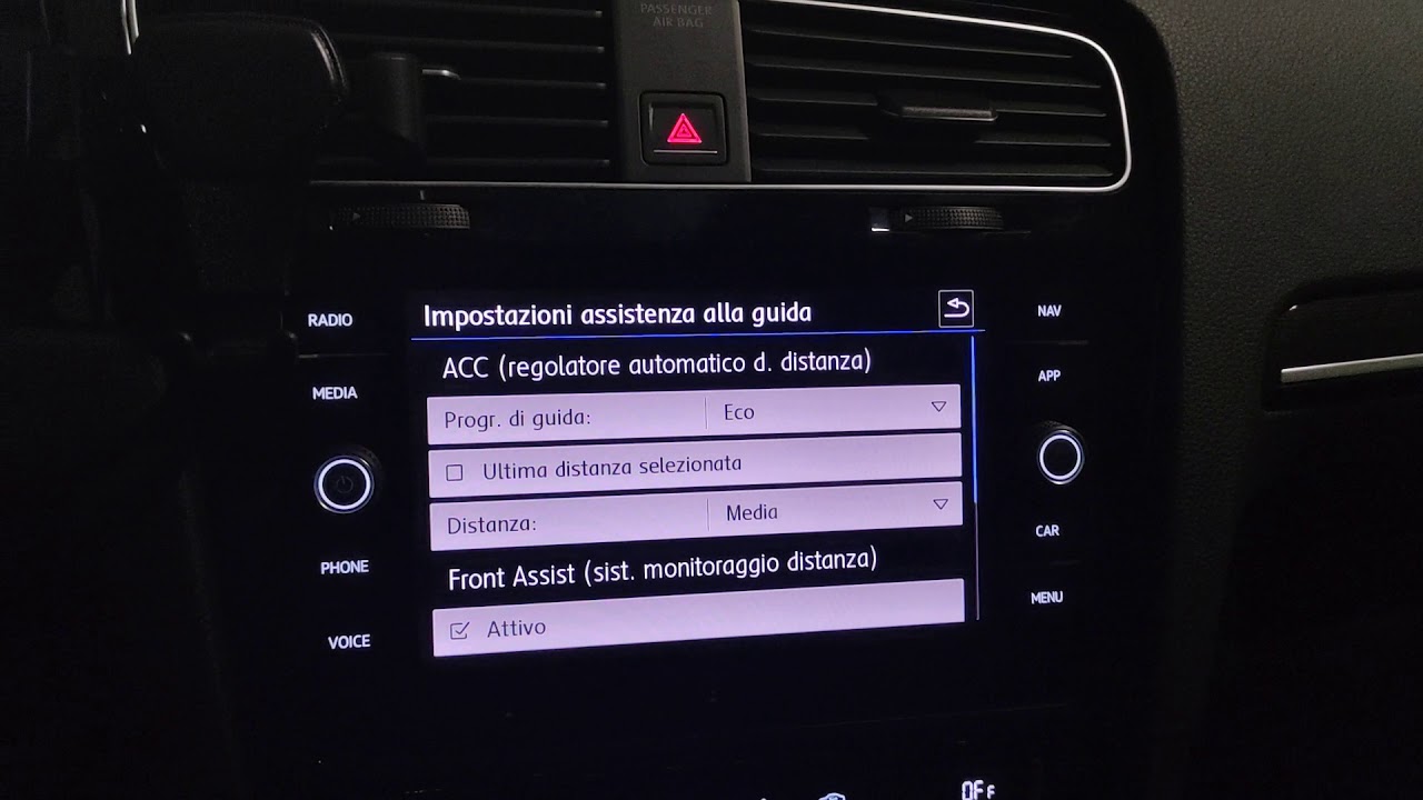 Configurazione Cruise Control adattivo Volkswagen