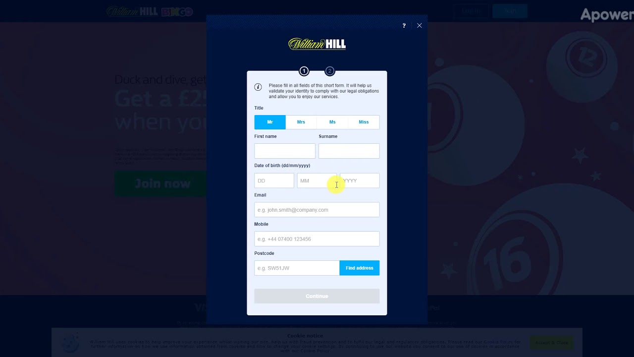 BingoSites.bet William Hill Bingo - Welcome Bonus Walk-through