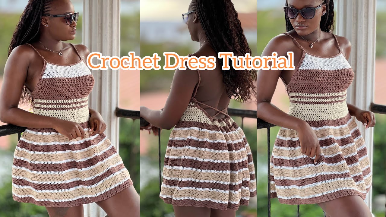 How to crochet a quick round halter dress/Easy crochet dress tutorial