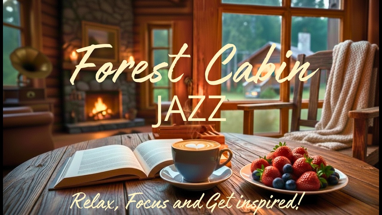 🌲 Cozy Cabin Jazz ☕ Smooth Piano & Sax | Relaxing Music for Studying, Working & Focus