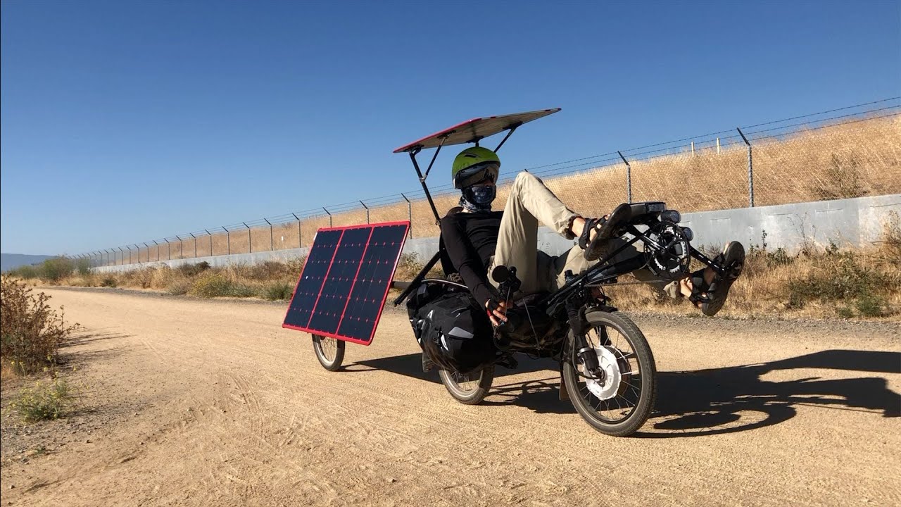 Sun tracking solar bike trailer 200 mile test run (version 2.2)